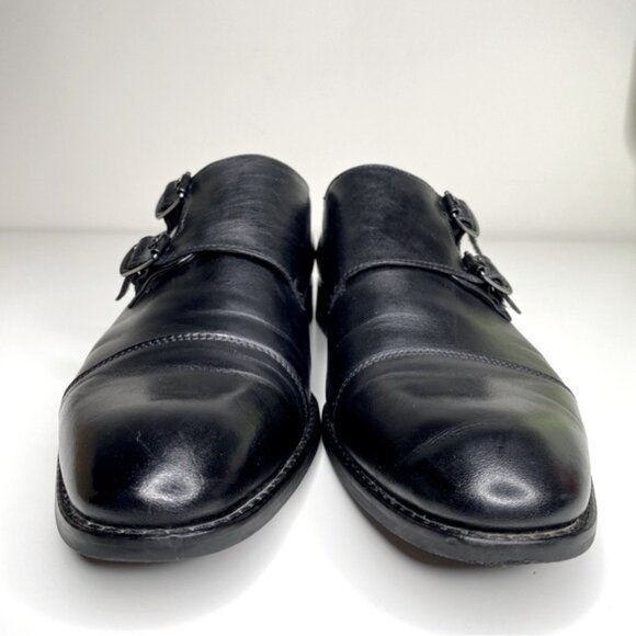Vince Camuto Double Monk Strap Shoes Mens Sz 11 Gabriel Black Leather main image 6